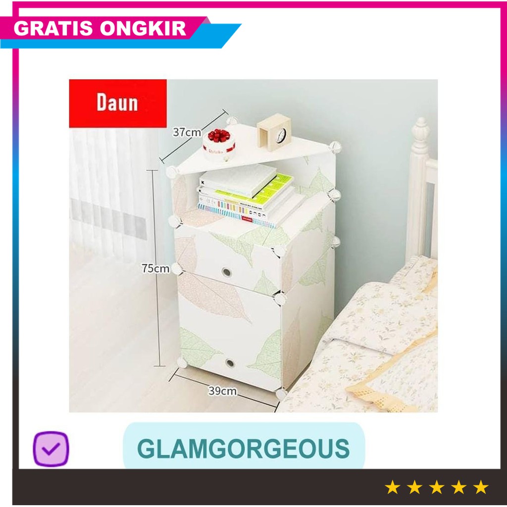 Promo Lemari  Plastik  Portable  Rangka Besi Sd005 Nakas 