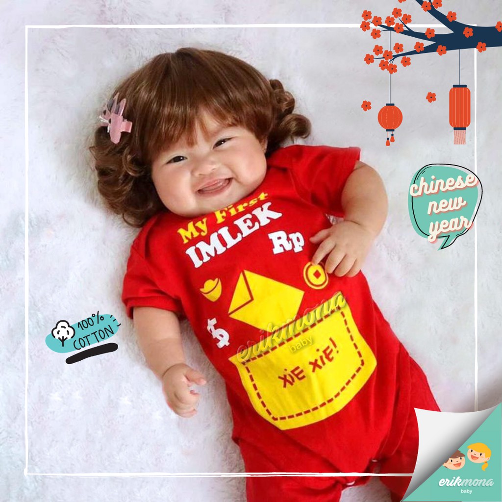 ❤️baju bayi jumper bayi ❤️ model angpao my first imlek❤️