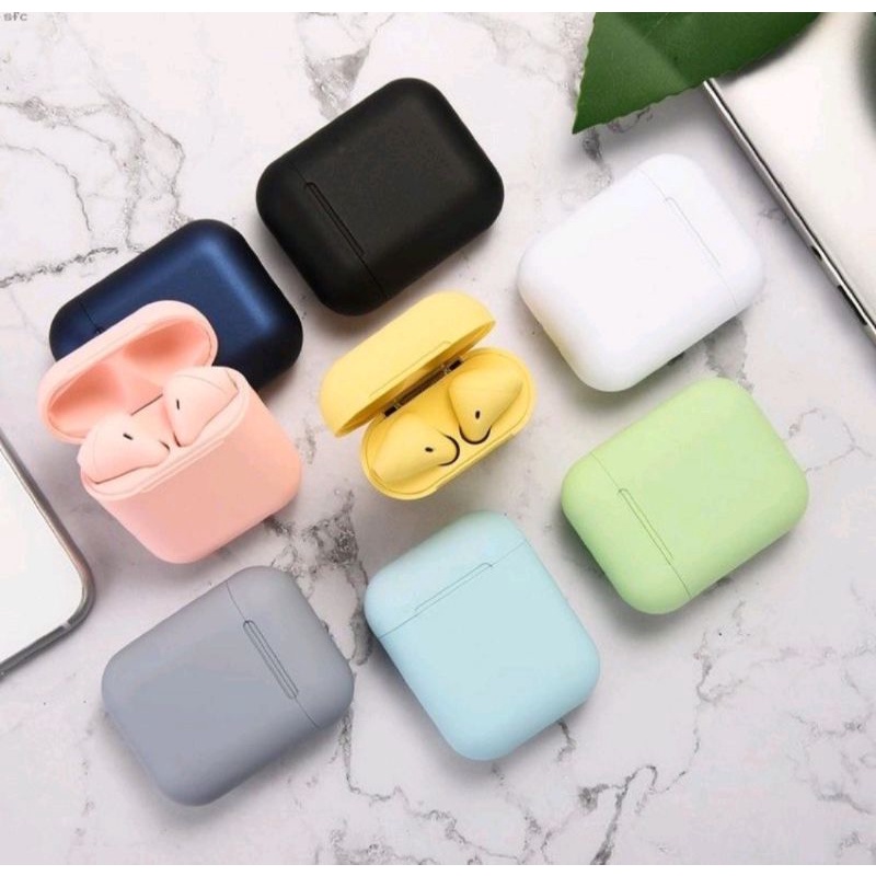 [ Grade A ] Headset Bluetooth TWS Inpods 12 Macaron Earphone Android IOS Bluetooth 5.0
