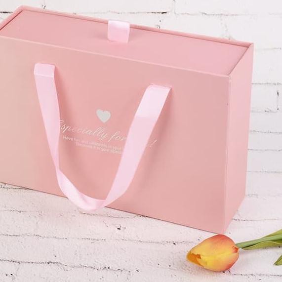 

♞ gift box / hard case box / kotak tebal tarik / box valentine peach ➪