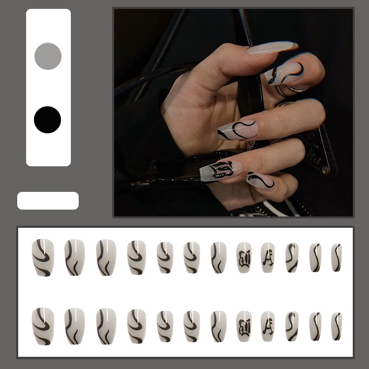 Kuku Palsu Fake Nail 24 Pcs Kemasan Strip Kuku Palsu Baru Fake Nails Kuku Palsu 3d Kuku Palsu Polos French Manicure-T134