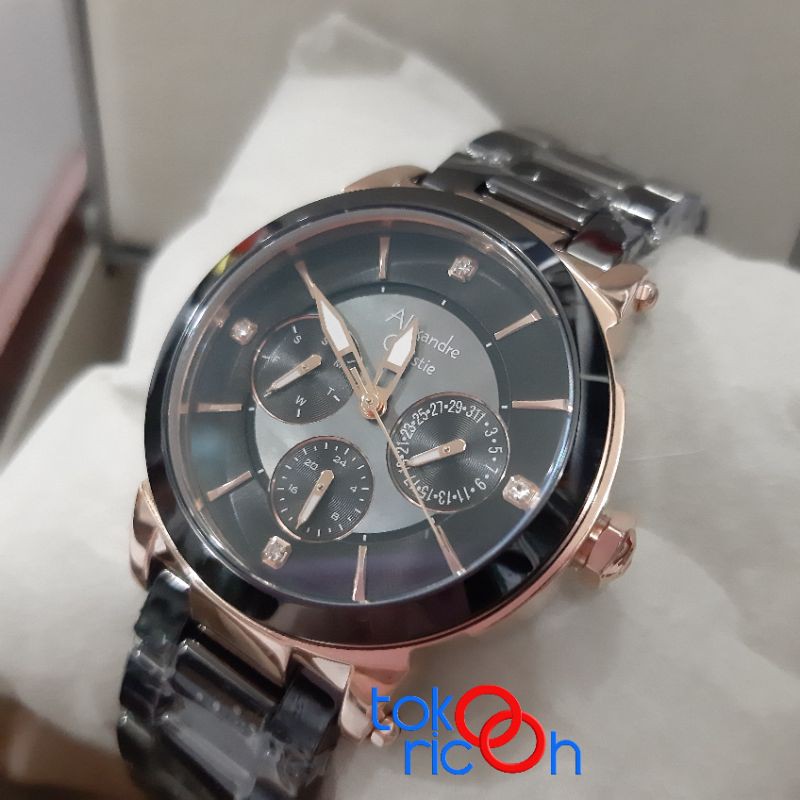 (Toko Ricoh) Alexandre Christie AC 2880 ceramic chronograph / jam tangan wanita keramik