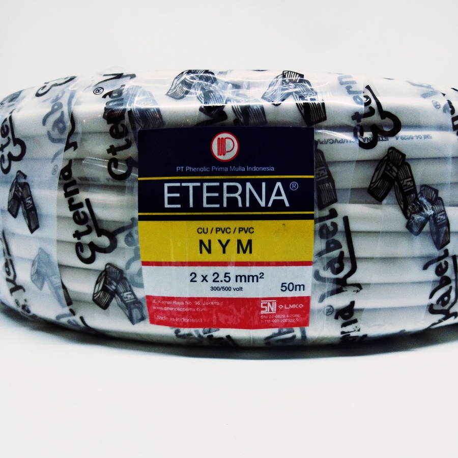 KABEL ETERNA NYM 2x2,5 / KABEL LISTRIK ETERNA NYM 2x2.5 |PER ROLL 50 M