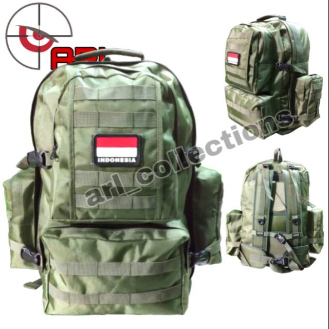 Tas ransel gendong HIJAU ARMY JUMBO 60L/tas ransel army model MEDIS tactical outdoor