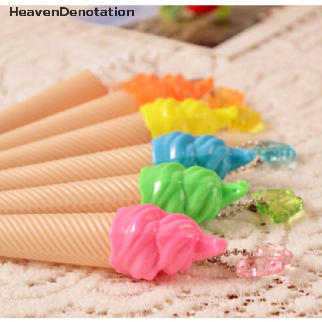 (Heavendenotation) 1 pcs Pulpen Gel Bentuk Es Krim Warna Permen