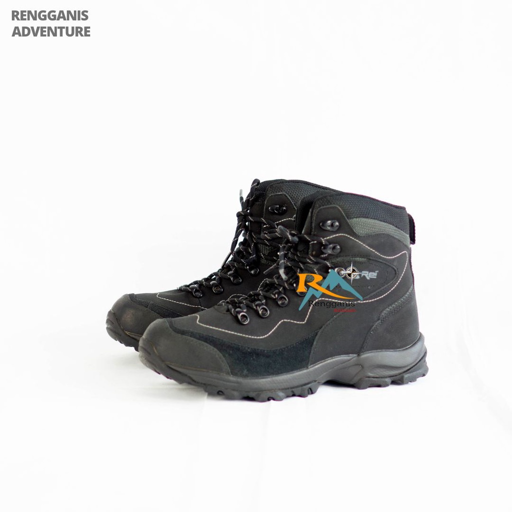 Sepatu Gunung AREI HIGH All Black Sepatu REI Outdoor Hiking