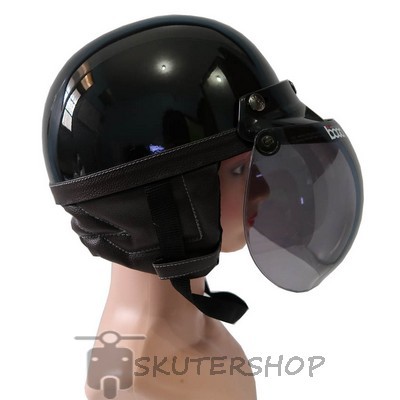 RudyHelm91 Helm Retro Klasik Chip Chips Cub Cat Hitam Glossy Kaca Bogo Original