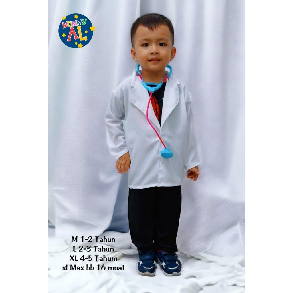 JAS DOKTER ANAK/Jas Dokter anak kecil/jas dokter anak murah/jas dokter anak perempuan/jas dokter anak kecil/Baju Profesi Anak