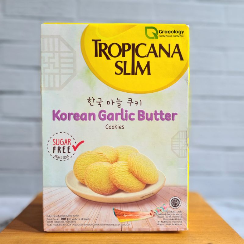 Tropicana Slim Korean Garlic Butter Cookies Sugar Free 1 Box 5 Sachet