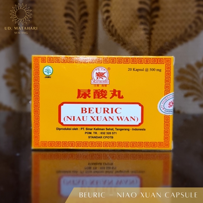 BEURIC - NIAO XUAN CAPSULE (NIAU XUAN WAN) | OBAT HERBAL CINA UNTUK MENGOBATI ASAM URAT, NYERI SENDI