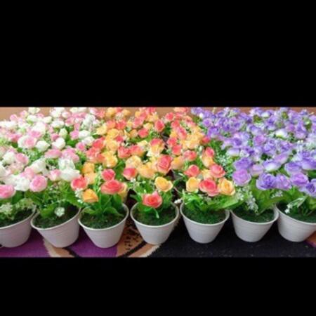 [MAWAR POT MINI] BUNGA MAWAR BUNGA HIAS ARTIFICIAL
