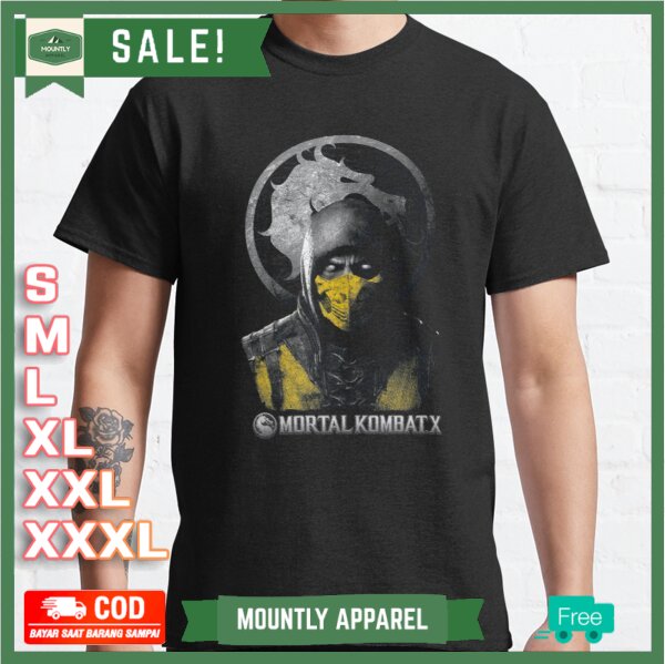 Kaos Baju Mortal Kombat X Scorpion Mortal Kombat T-shirt Premium