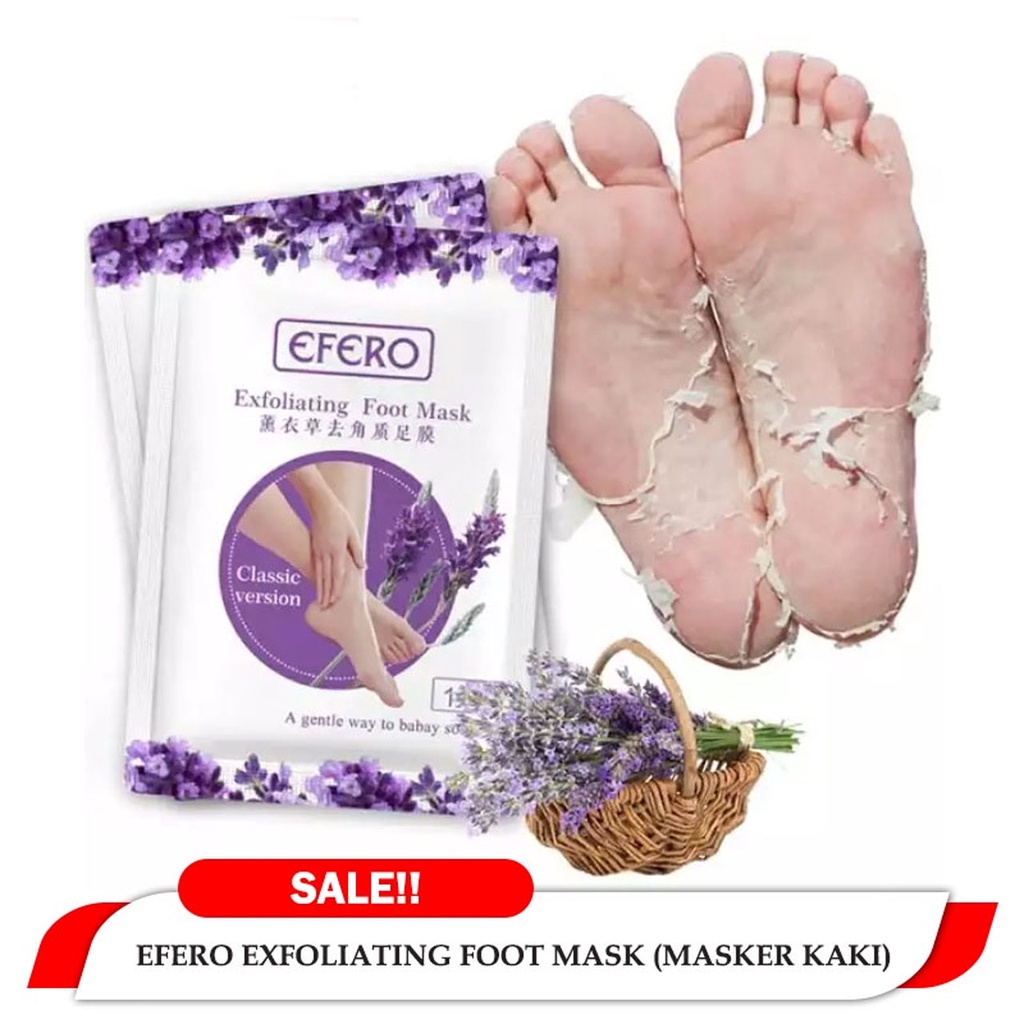 EFERO Foot Mask Masker Kaki Pengelupas Kulit Mati dan Perawatan kaki Tumit Kering dan Pecah2