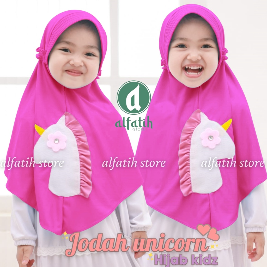 JILBAB ANAK TK - SD JODAH UNIQORN / UNIQORN KUDA PONI / JILBAB ANAK USIA 4-7 TAHUN / PAKAIAN MUSLIMANAK PEREMPUAN / KERUDUNG ANAK TK / HIJAB ANAK TK-SD KHIMAR ANAK