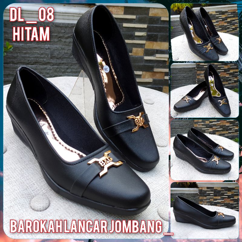 SEPATU WEDGES KERJA WANITA PANTOFEL DUNLUP SIZE 36-40 100% MURAH BERKWALITAS