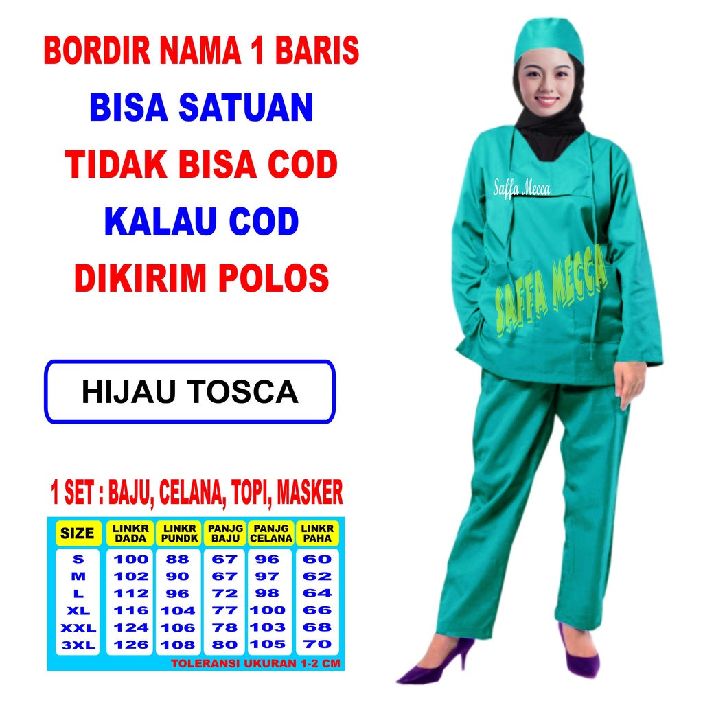 BAJU OKA BORDIR NAMA / BORDIR NAMA BAJU OKA / SERAGAM OKA  BORDIR NAMA  / BAJU JAGA / BAJU PERAWAT LENGAN PANJANG TANPA COD