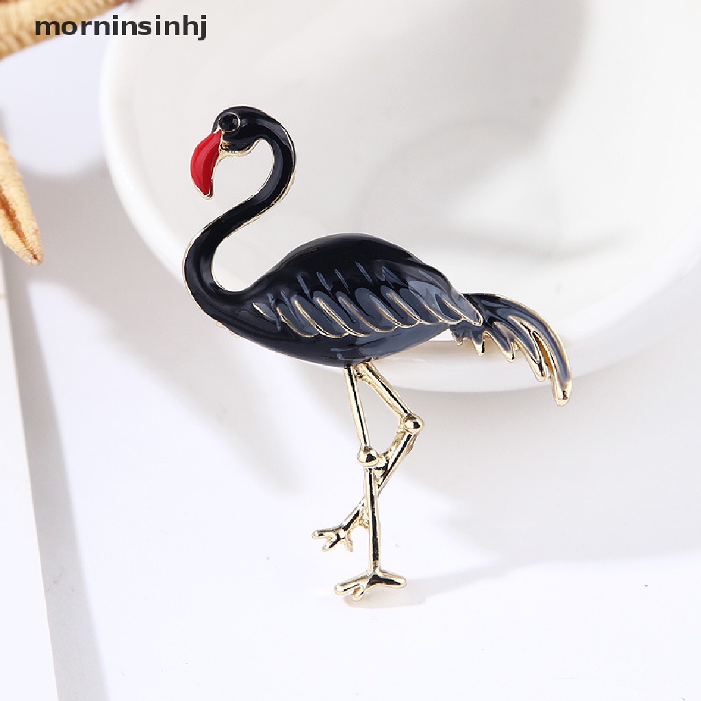 Mornin Bros Pin Enamel Bentuk Flamingo Elegan Untuk Wanita