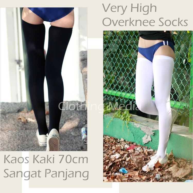 Kaos Kaki Sangat Panjang 70cm Velvet Elastis Kaus Paha Tinggi Jepang Overknee Thigh High