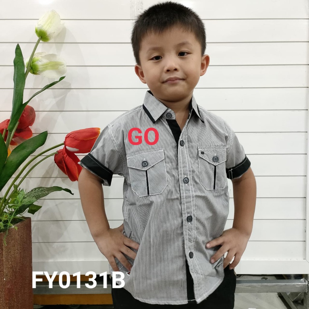 gos KY1 TOPTEN KEMEJA YOUTH Anak Hem Slimfit Atasan Lengan Pendek Anak Cowok