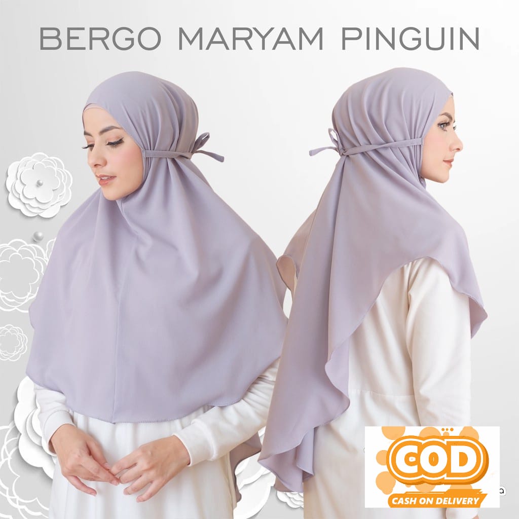 Bergo Maryam Diamond / Khimar Jumbo / Hijab Instan / Jilbab Syari / Kerudung Maryam Tali  XL/hijab i