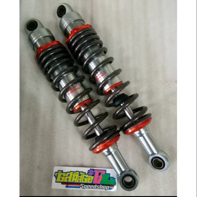 Shockbreaker KTC Non Tabung Ukuran 340Mm Gray Dan Red Universal Bebek 2T 4T Rx King Honda Wave.