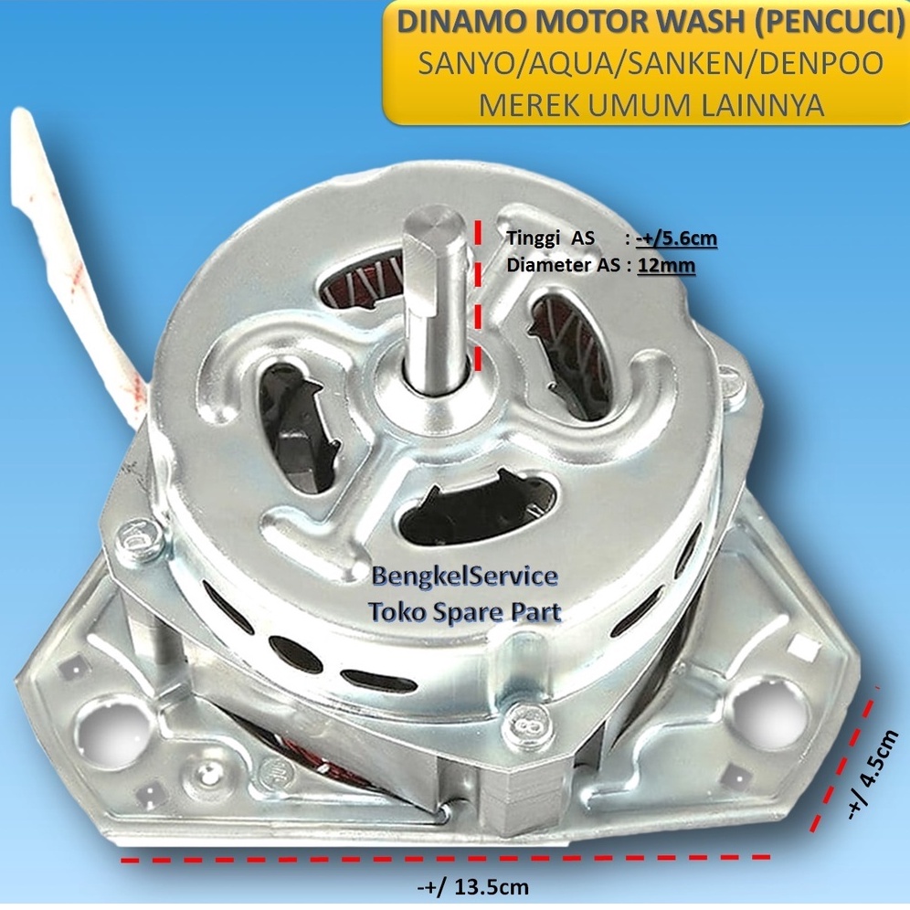 Dinamo WASH PENCUCI Motor Mesin Cuci Umum SANYO AQUA SANKEN DENPOO AKIRA Dinamo Pencuci  Penggiling