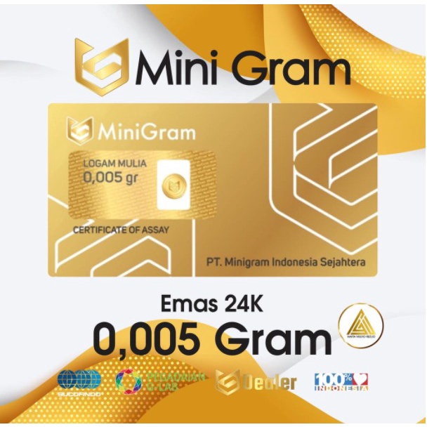 MINIGRAM 0,005 Gram Logam Mulia Merchandise 24 Karat / MERCHANDISE MINI GOLD/Gold Merchandise/logam mulia