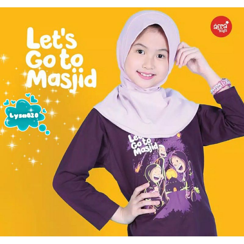 BIG PROMO Kaos Afrakids AF242 &quot;Let's Go to Mesjid&quot; Lengan Panjang