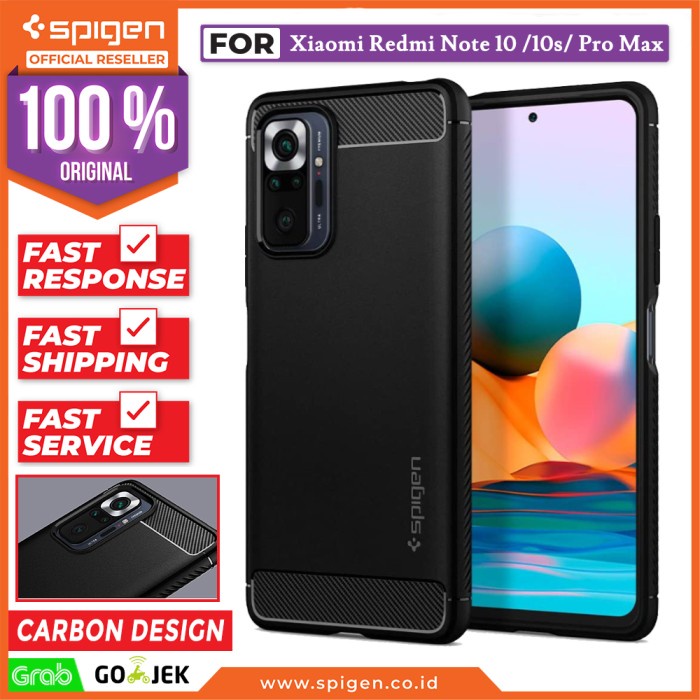 Case Xiaomi Redmi Note 10 /10s/ Pro Max Spigen Rugged Armor Carbon