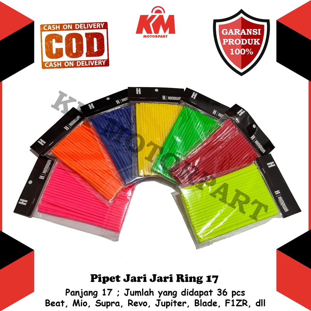 Pipet Jari Ring 17 Motor dan Sepeda Sedotan isi 36 pcs untuk Beat Mio Nex Scoopy Vario Xride dll