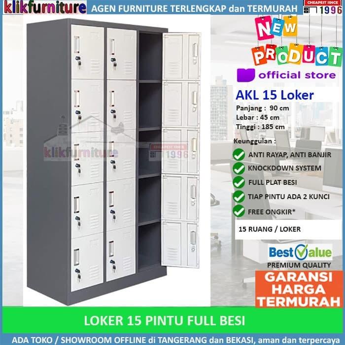

Cabinet | Lemari Loker Locker Cabinet 15 Pintu Full Besi Akl 15