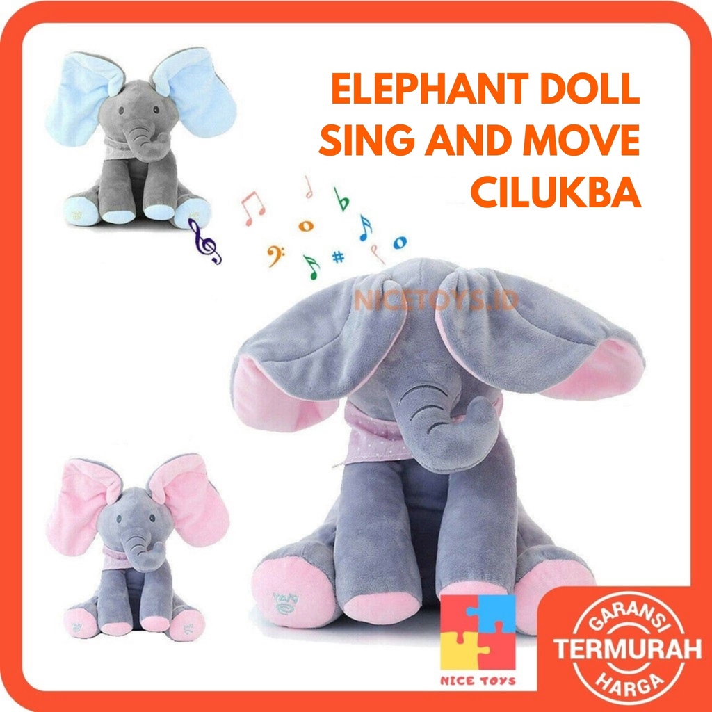 Boneka Peek a Boo Elephant Doll Sing And Move Cilukba Boneka Gajah Bernyanyi dan Bergerak Cilukba Boneka Gajah Boneka Lucu Boneka Bersuara Boneka Bayi Boneka Anak