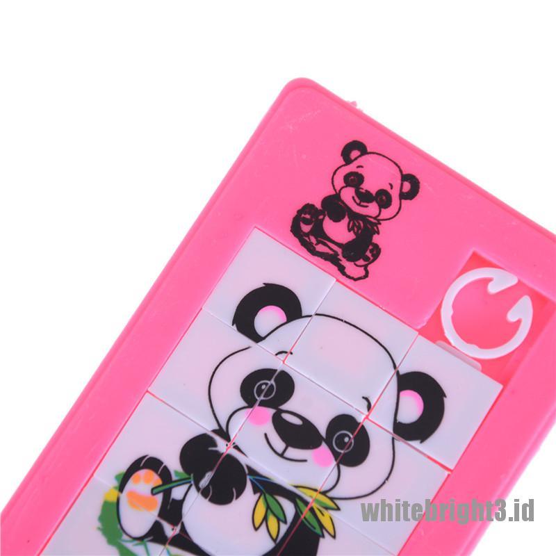 (white3) Mainan Edukasi Puzzle Geser Motif Hewan / Angka Untuk Anak