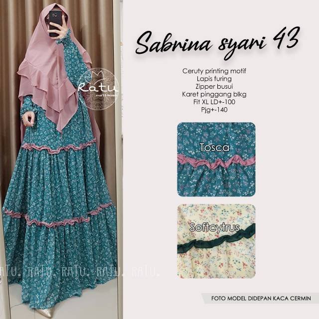 Gamis syari motif bunga SABRINA SYARI by RATU