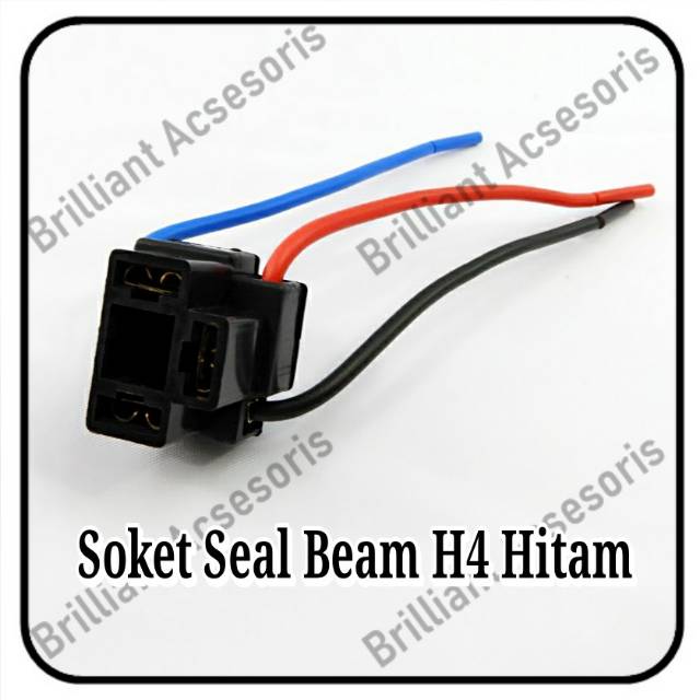 Soket Lampu Sealbeam H4 Plus Kabel Tembaga