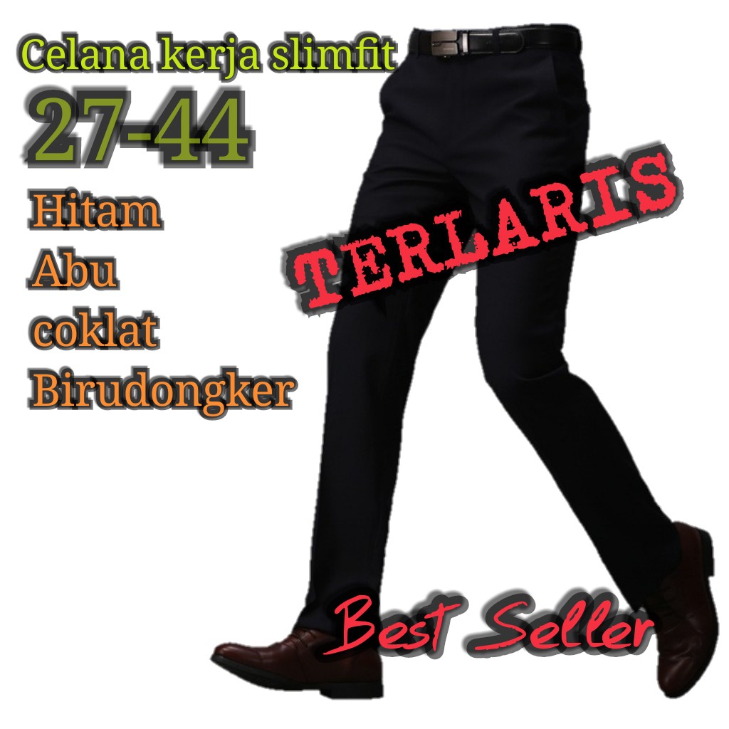  Celana  Formal Pria  Slim  Fit  Caldin Panjang  Kerja Kantor 