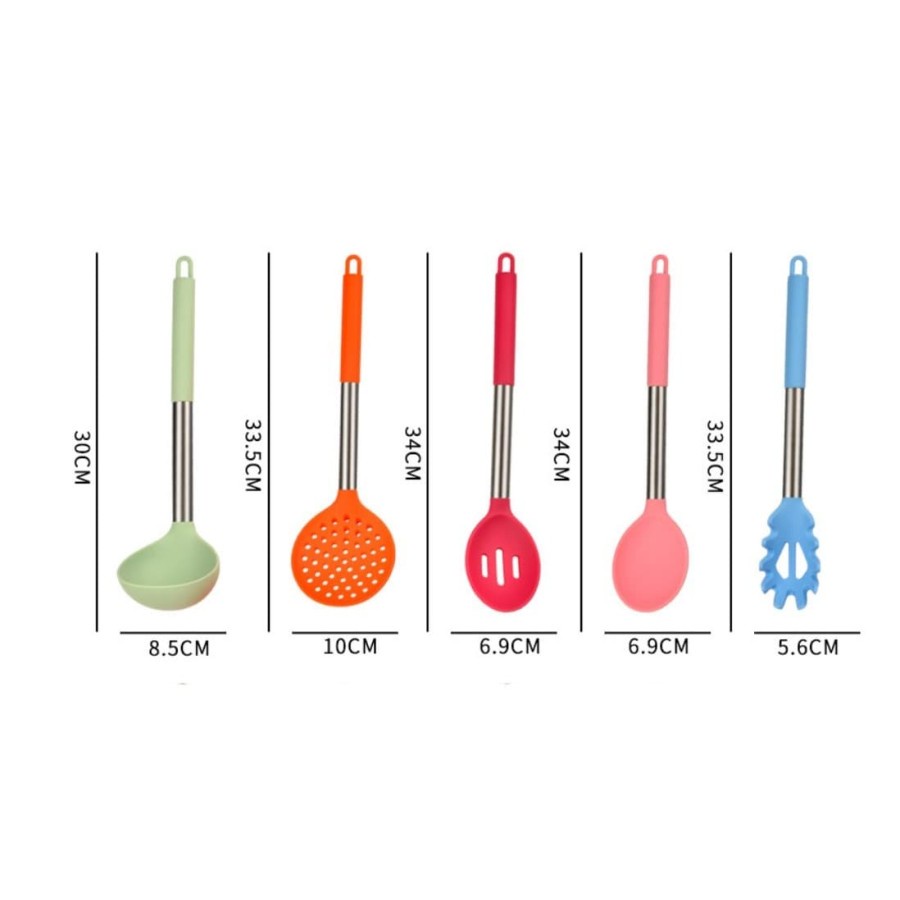 Sillicone Utensil Set 15 Pcs / Peralatan Masak Sutil Spatula Silikon