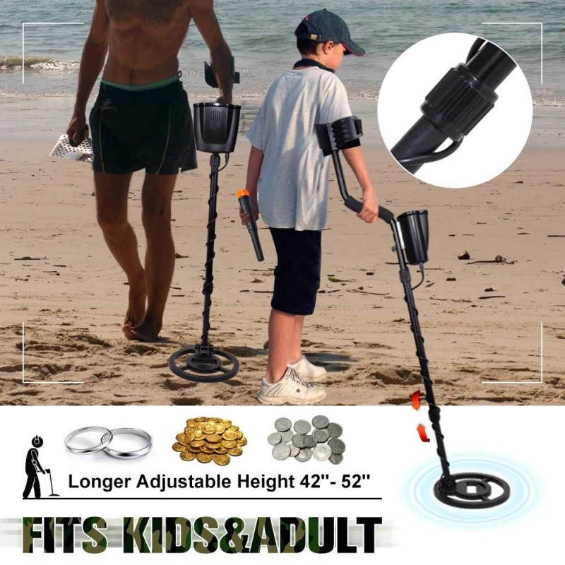 Alat Pendeteksi Logam Gold Silver Adjustabel Metal Detector Finder LCD