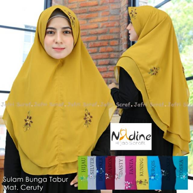 Khimar bunga sulam