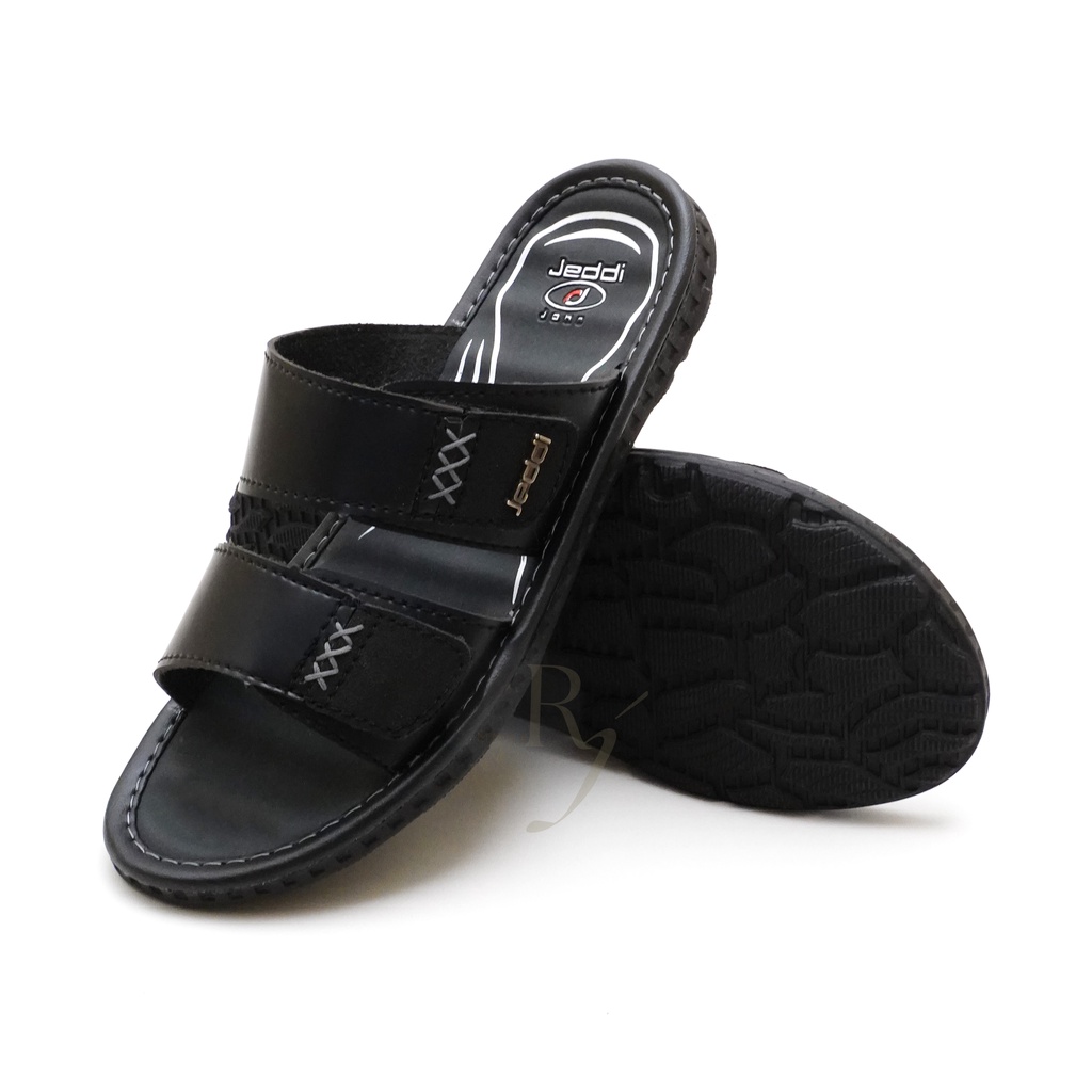 JEDDI [DPK 201] Sandal Selop Pria Kasual Slide Sandal Kulit Laki-laki Sandal Slip on Pria