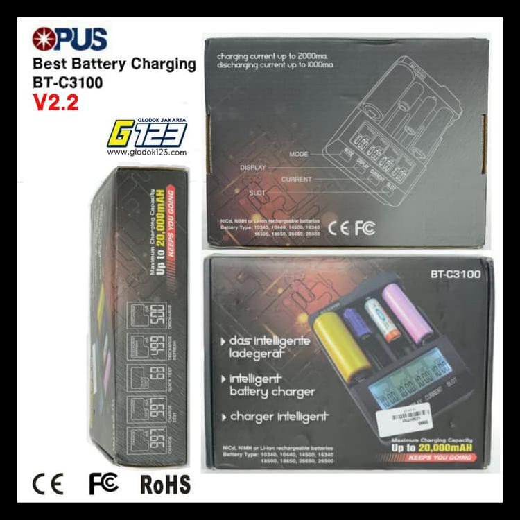 100% TERJAMIN CHARGER OPUS AA&AAA BT-C3100 4SLOT 100% BERKUALITAS