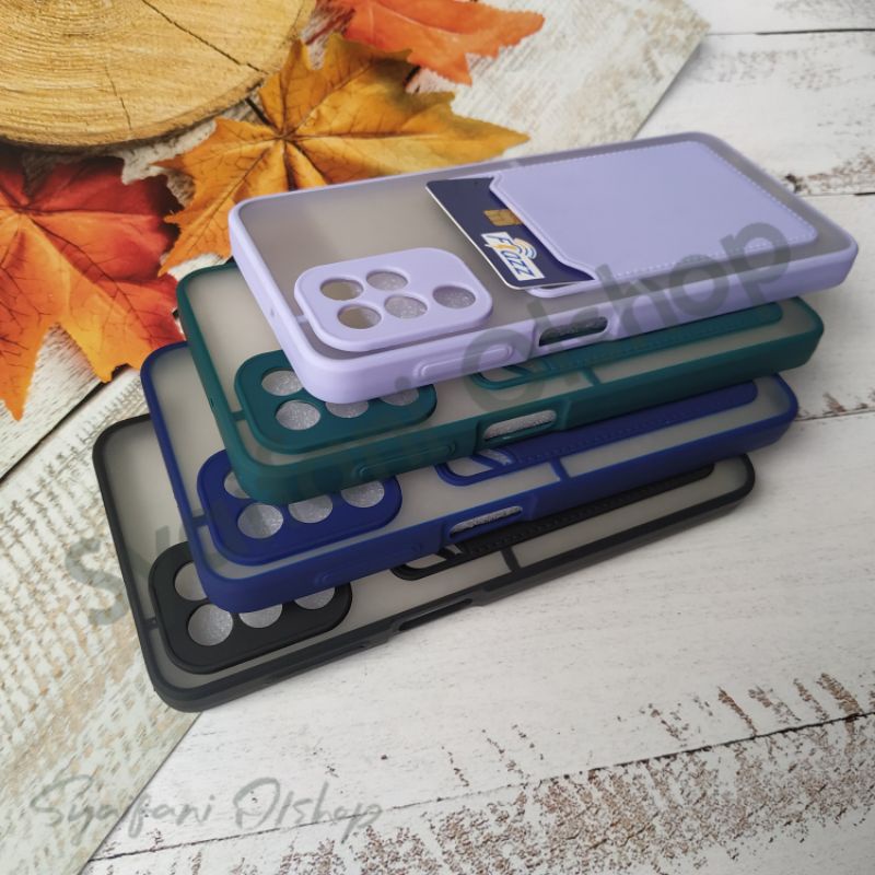 Card Case Samsung A22 (4G) / SM-A225F / SM-A225F/DS / SM-A225M / SM-A225M/DS Case Slot Kartu Protection Camera