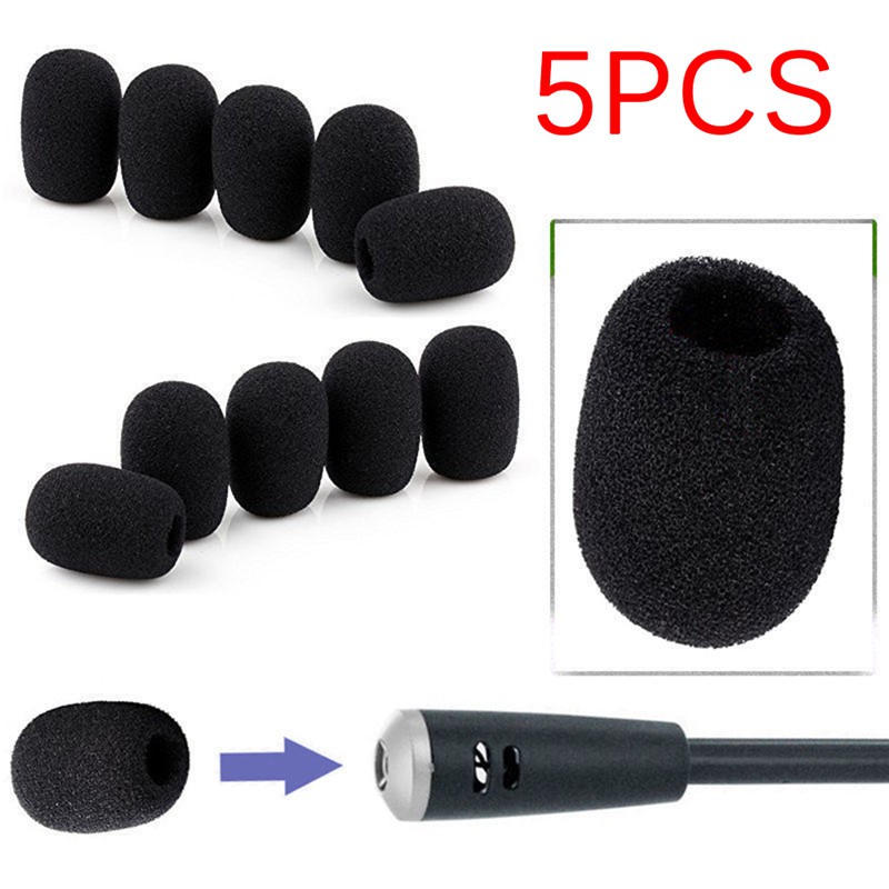 5PCS Mic Microphone Windscreen Soft Foam Pad Mic Cover Holder Sponge Skin