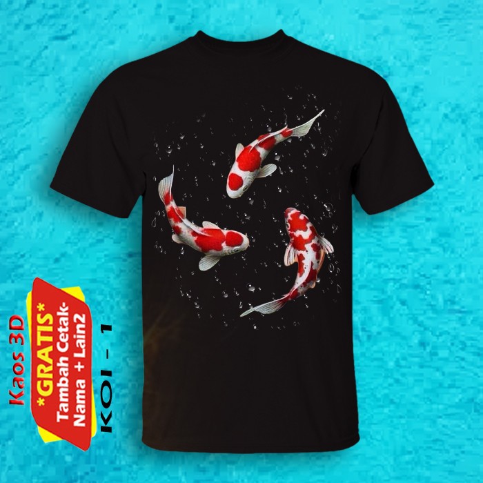 KAOS PREMIUM 3D IKAN KOI UKURAN ANAK