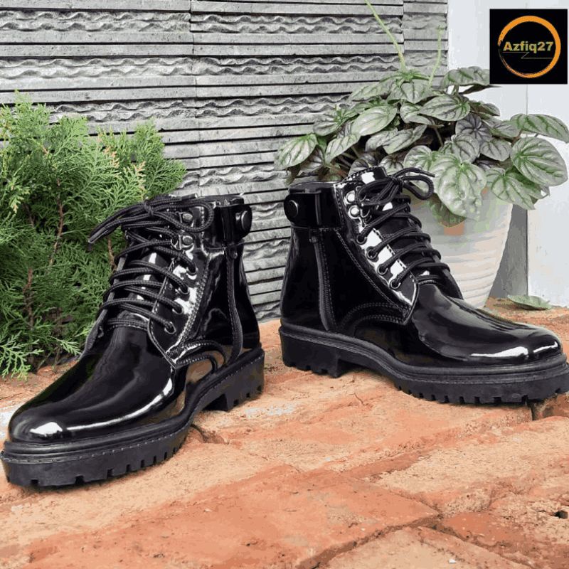 Sepatu Pdh Terbaru Tni Polri Security Basarnas Original Mengkilap Sol PVC GARUDA Merk Azfiq27 #1