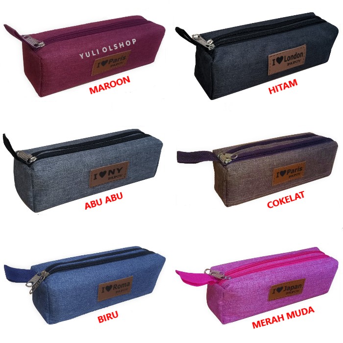 

Tempat Kotak Pensil Denim Abu