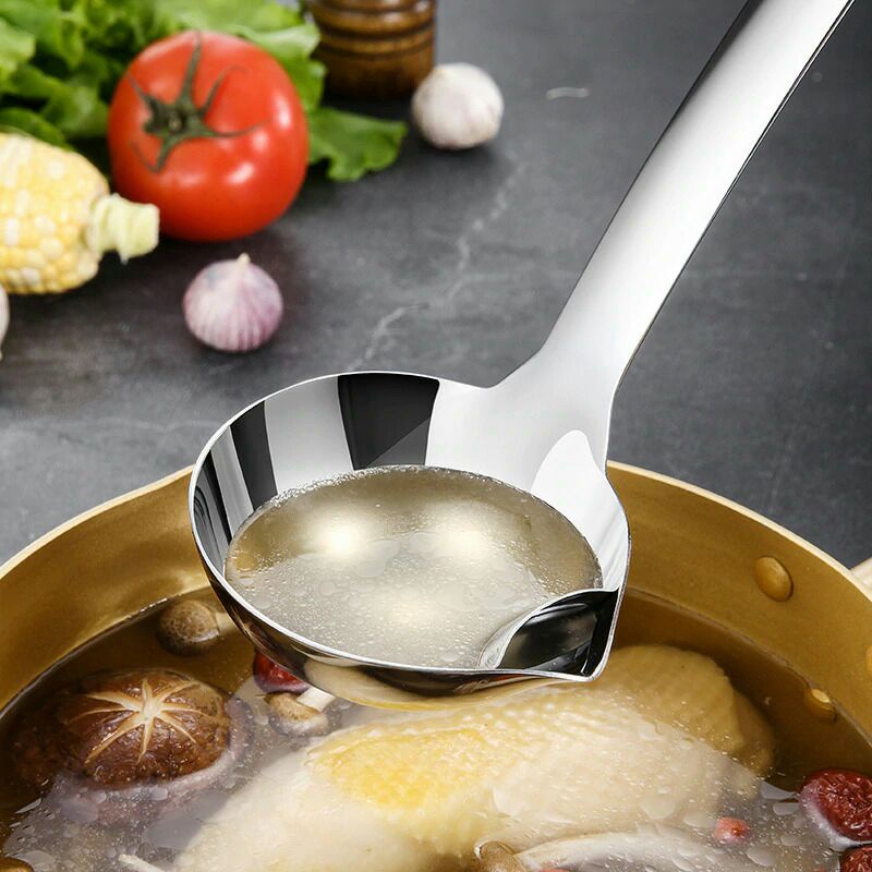 Sendok Sup Oil Water Soup Separation Spoon Stainless Steel Sus304