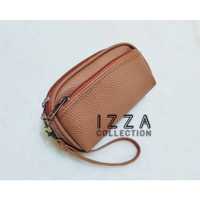 Dompet Wanita Tempat Hp dan Uang 3 Ruang /Resleting Papirut Oval makeup kosmetik pouch cewek terbaru