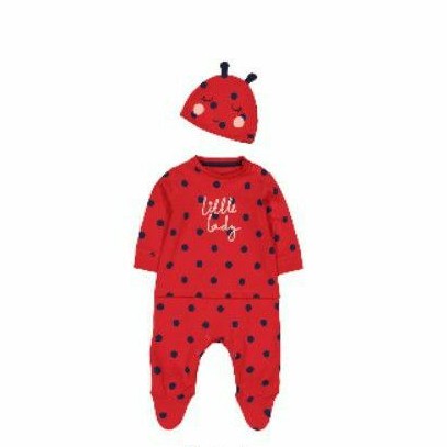 Mothercare Sleepsuit Baby Jumper Bayi Ladybird With Hat 12-18 Bulan
