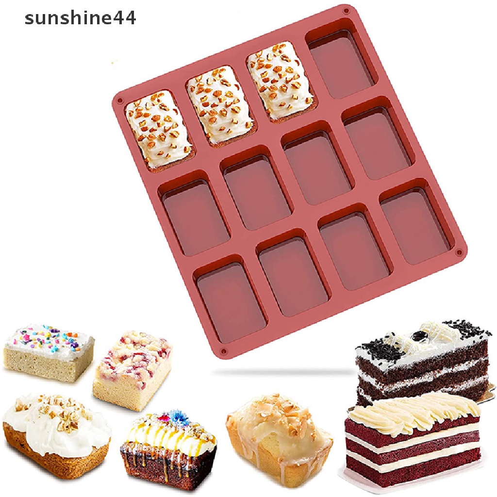 Sunshine Loyang Cetakan Roti / Brownie Mini 12 Lubang Bahan Silikon